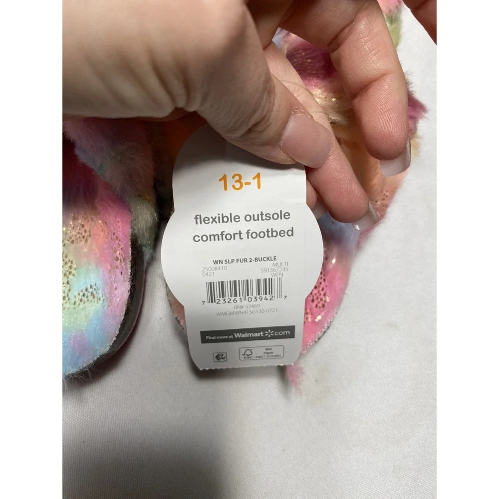 wonder nation girls colorful‎ sandal slippers hard outside sole size 13-1
